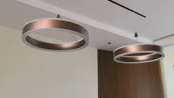 Lucande LED-hengelampe Kolo, 86 cm, 2 lyskilder, brun, dimbar| Led-Innendørs|Pendellamper