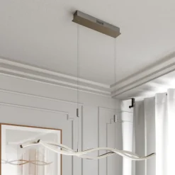 Lucande LED-hengelampe Mairia, sølv, høydejusterbar Clearance