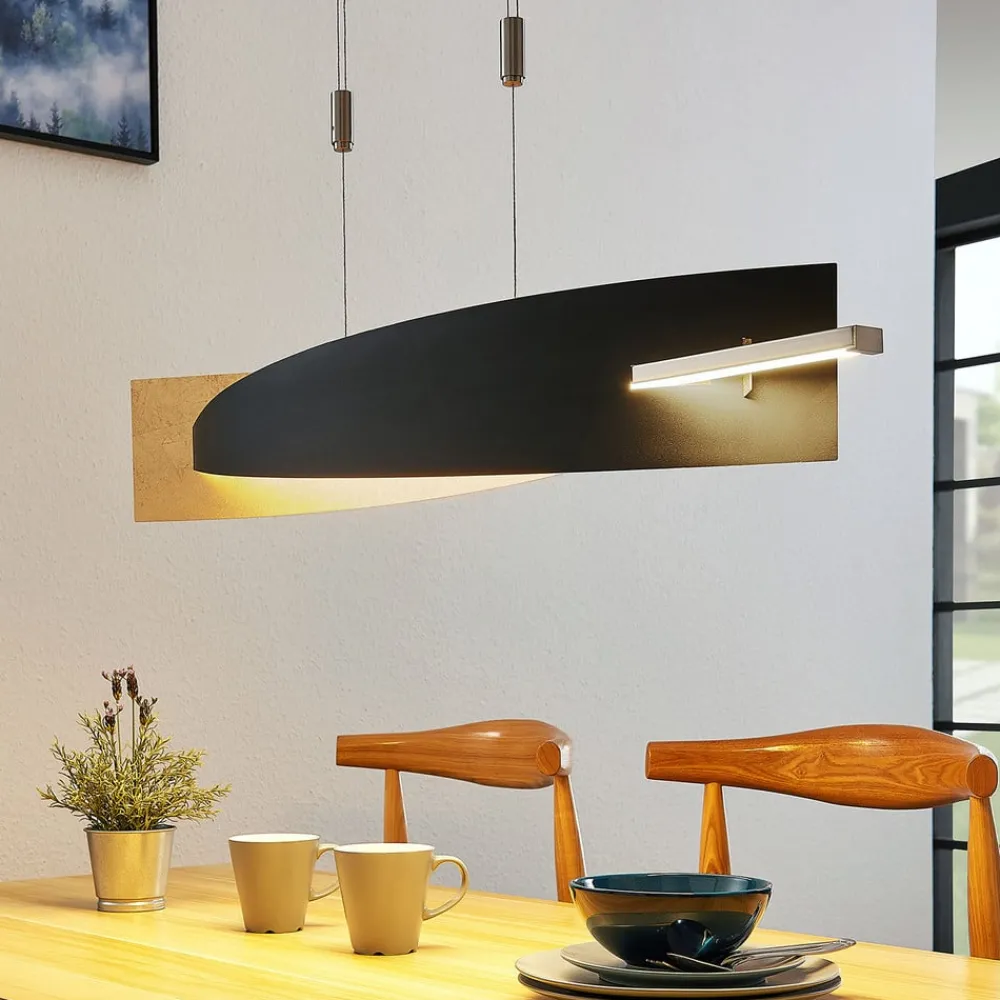 Lucande LED-hengelampe Marija, 101 cm, svart, dimbar| Led-Innendørs|Pendellamper