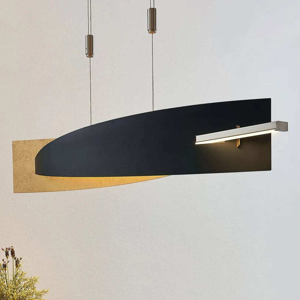 Lucande LED-hengelampe Marija, 101 cm, svart, dimbar| Led-Innendørs|Pendellamper