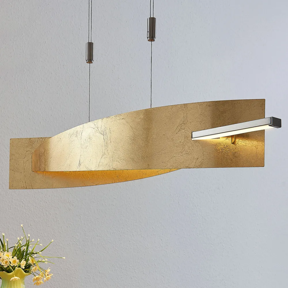 Lucande LED-hengelampe Marija, 101 cm, gullfarget, dimbar Clearance