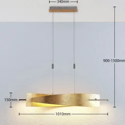 Lucande LED-hengelampe Marija, 101 cm, gullfarget, dimbar Clearance