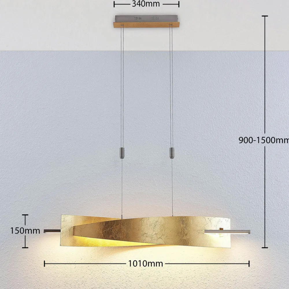 Lucande LED-hengelampe Marija, 101 cm, gullfarget, dimbar Clearance