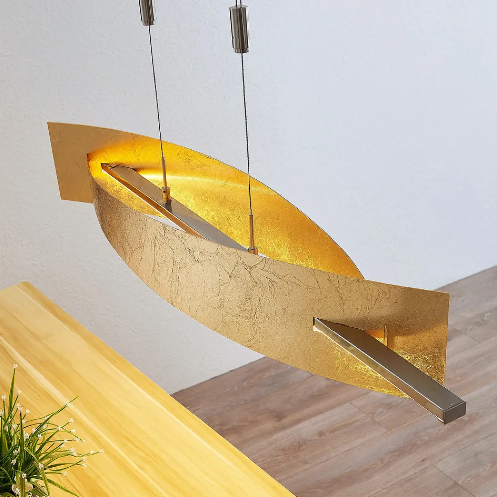 Lucande LED-hengelampe Marija, 101 cm, gullfarget, dimbar Clearance