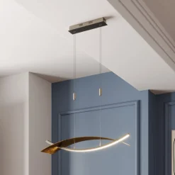 Lucande LED-hengelampe Marija, 91 cm, svart, dimbar| Pendellamper