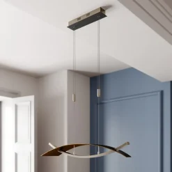 Lucande LED-hengelampe Marija, 91 cm, svart, dimbar| Pendellamper