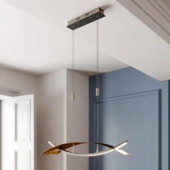 Lucande LED-hengelampe Marija, 91 cm, svart, dimbar| Pendellamper