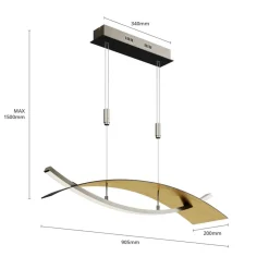 Lucande LED-hengelampe Marija, 91 cm, svart, dimbar| Pendellamper