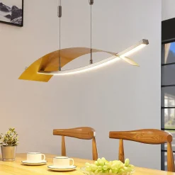 Lucande LED-hengelampe Marija, 91 cm, gullfarget, dimbar Clearance