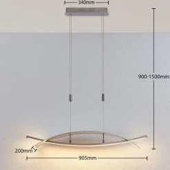 Lucande LED-hengelampe Marija, 91 cm, sølv, dimbar Sale