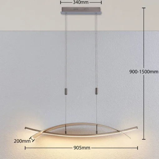 Lucande LED-hengelampe Marija, 91 cm, sølv, dimbar Sale