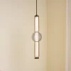 Lucande LED-hengelampe Savete, røykgrå, glass, Ø 12 cm| Led-Innendørs