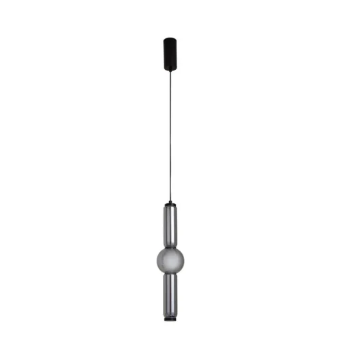 Lucande LED-hengelampe Savete, røykgrå, glass, Ø 12 cm| Led-Innendørs