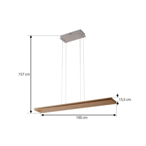 Lucande LED-hengelampe Silja, tre, akryl, hvit, 3000K| Pendellamper