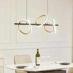 Lucande LED-pendel Madu, svart, metall, 92,5 cm lang Best