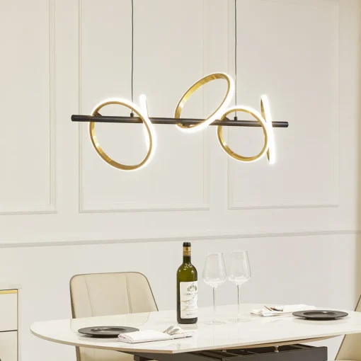 Lucande LED-pendel Madu, svart, metall, 92,5 cm lang Best
