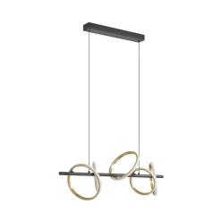 Lucande LED-pendel Madu, svart, metall, 92,5 cm lang Best