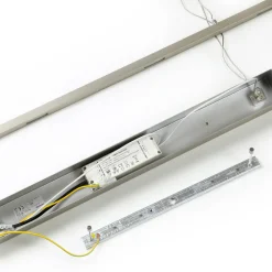 Lucande LED-pendellampe Arnik, 140 cm, nikkelfarget, dimbar Outlet