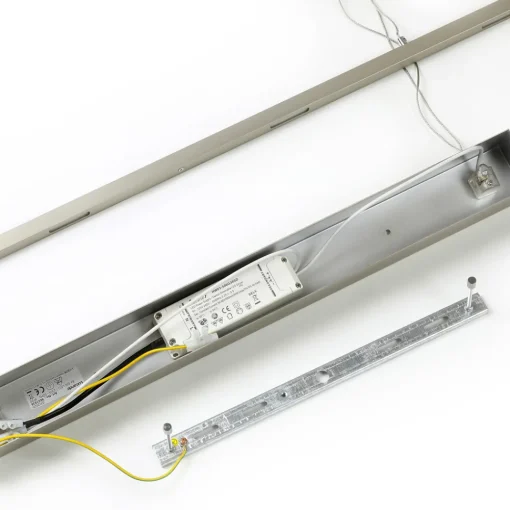 Lucande LED-pendellampe Arnik, 140 cm, nikkelfarget, dimbar Outlet