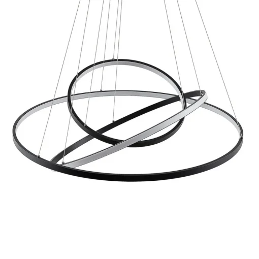 Lucande LED-pendellampe Ezana, svart, metall, Ø 80 cm| Led-Innendørs|Pendellamper