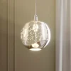 Lucande LED-pendellampe Hayley, Ø 9 cm, kromfarget, glass| Led-Innendørs|Pendellamper