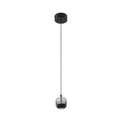 Lucande LED-pendellampe Hayley, svart, 1 lyskilde, glass| Pendellamper