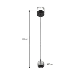 Lucande LED-pendellampe Hayley, svart, 1 lyskilde, glass| Pendellamper