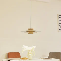Lucande LED-pendellampe Livie, beige, aluminium, Ø 50 cm Discount