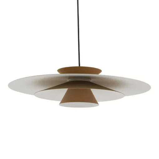 Lucande LED-pendellampe Livie, beige, aluminium, Ø 50 cm Discount