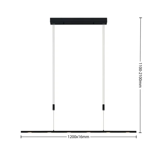 Lucande LED-pendellampe Stakato, 120 cm, 6 lyskilder, dimbar Hot