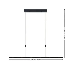 Lucande LED-pendellampe Stakato, 140 cm, 6 lyskilder, dimbar| Led-Innendørs|Pendellamper
