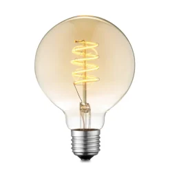 Lucande LED-pære E27 G95 4W 2 700 K dimbar rav| E27 Pærer|Dimbar Led-Pære