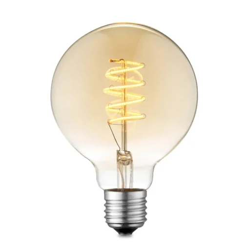 Lucande LED-pære E27 G95 4W 2 700 K dimbar rav| E27 Pærer|Dimbar Led-Pære