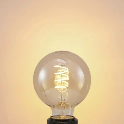 Lucande LED-pære E27 G95 4W 2 700 K dimbar rav| E27 Pærer|Dimbar Led-Pære