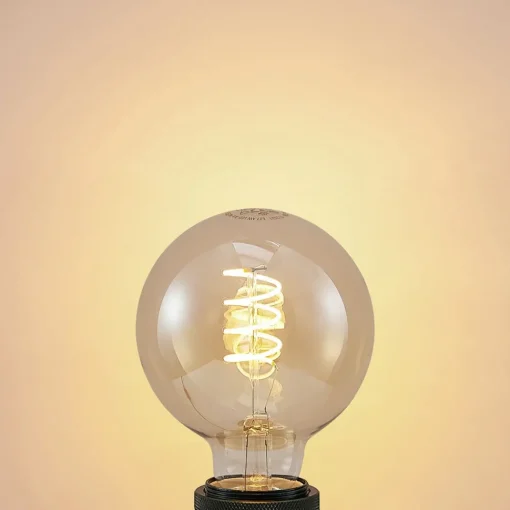 Lucande LED-pære E27 G95 4W 2 700 K dimbar rav| E27 Pærer|Dimbar Led-Pære
