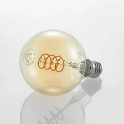 Lucande LED-pære E27 G95 4W 2 700 K dimbar rav| E27 Pærer|Dimbar Led-Pære