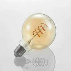 Lucande LED-pære E27 G95 4W 2 700 K dimbar rav| E27 Pærer|Dimbar Led-Pære