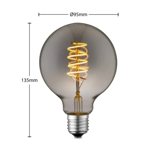 Lucande LED-pære E27 G95 4W smoke 1,800K dimbar Best