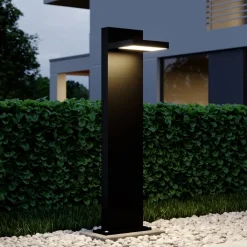 Lucande LED-pullertlampe Silvan, 65 cm, antrasitt, metall| Gatebelysning, Pullert Belysning