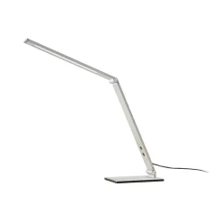 Lucande LED-skrivebordslampe Nicano, grå, metall, dimbar.| Kontorbelysning|Led-Innendørs