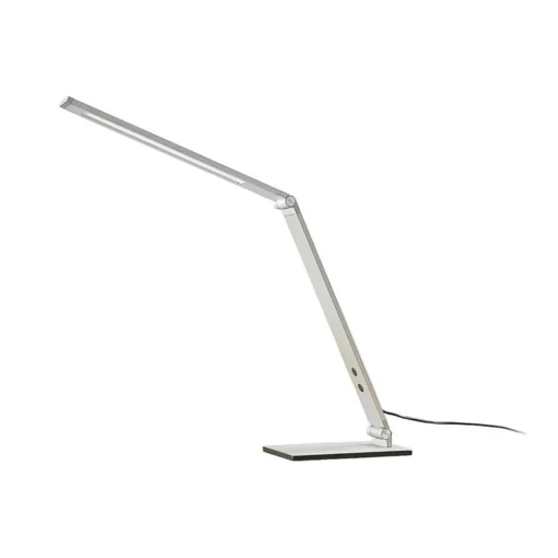 Lucande LED-skrivebordslampe Nicano, grå, metall, dimbar.| Kontorbelysning|Led-Innendørs