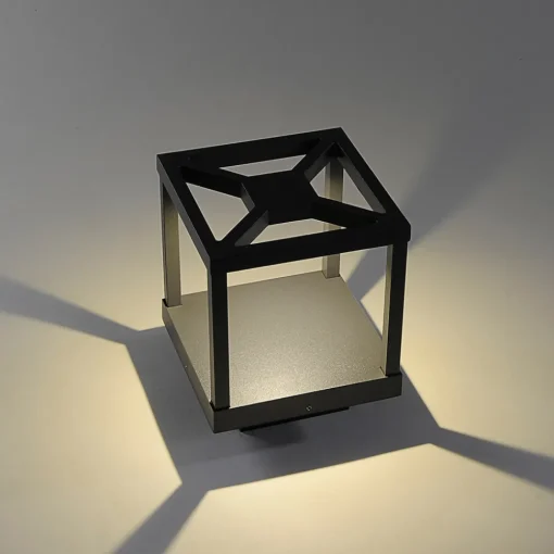 Lucande LED-sokkellampe Lealan, svart, metall, 23 cm, IP54