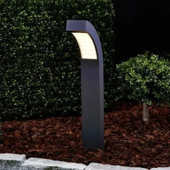 Lucande LED-sokkellampe Lennik, 60 cm, antrasitt, metall| Kommersiell Utebelysning|Led-Utendørs