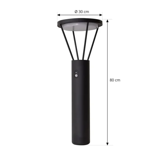 Lucande LED-solcellelampe Elario, 80 cm, CCT, sensor| Solcellelamper Med Sensor|Led-Utendørs