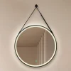 Lucande LED-speil Lelin, Ø 45 cm, svart, aluminium, CCT| Møbel Og Interiør