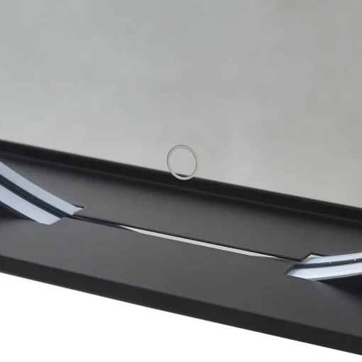 Lucande LED-speil Miren, svart, aluminium, CCT, hylle| Møbel Og Interiør