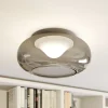 Lucande LED-taklampe Mijo, Ø 43 cm, røykgrå, glass Discount