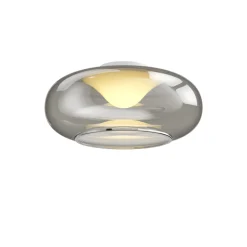 Lucande LED-taklampe Mijo, Ø 43 cm, røykgrå, glass Discount