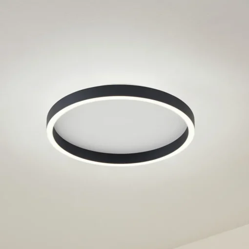 Lucande LED-taklampe Rotundo, Ø 40 cm, svart, dimbar Best