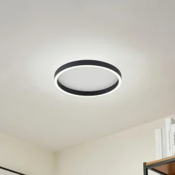 Lucande LED-taklampe Rotundo, Ø 40 cm, svart, dimbar Best